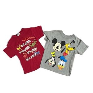 Boys Disney Gray T-Shirt with Classic Characters 4T/One Moose Two Moose Tee/XS